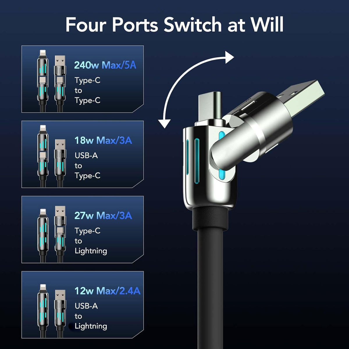 4-in-1 Charging Cable | كابل شحن 4 في 1